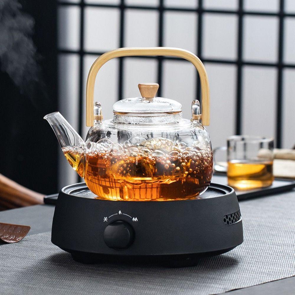 With Handle Japanese Style Teapot Transparent Flower Tea Kettle Fluent Glass Tea Pot  Home Use