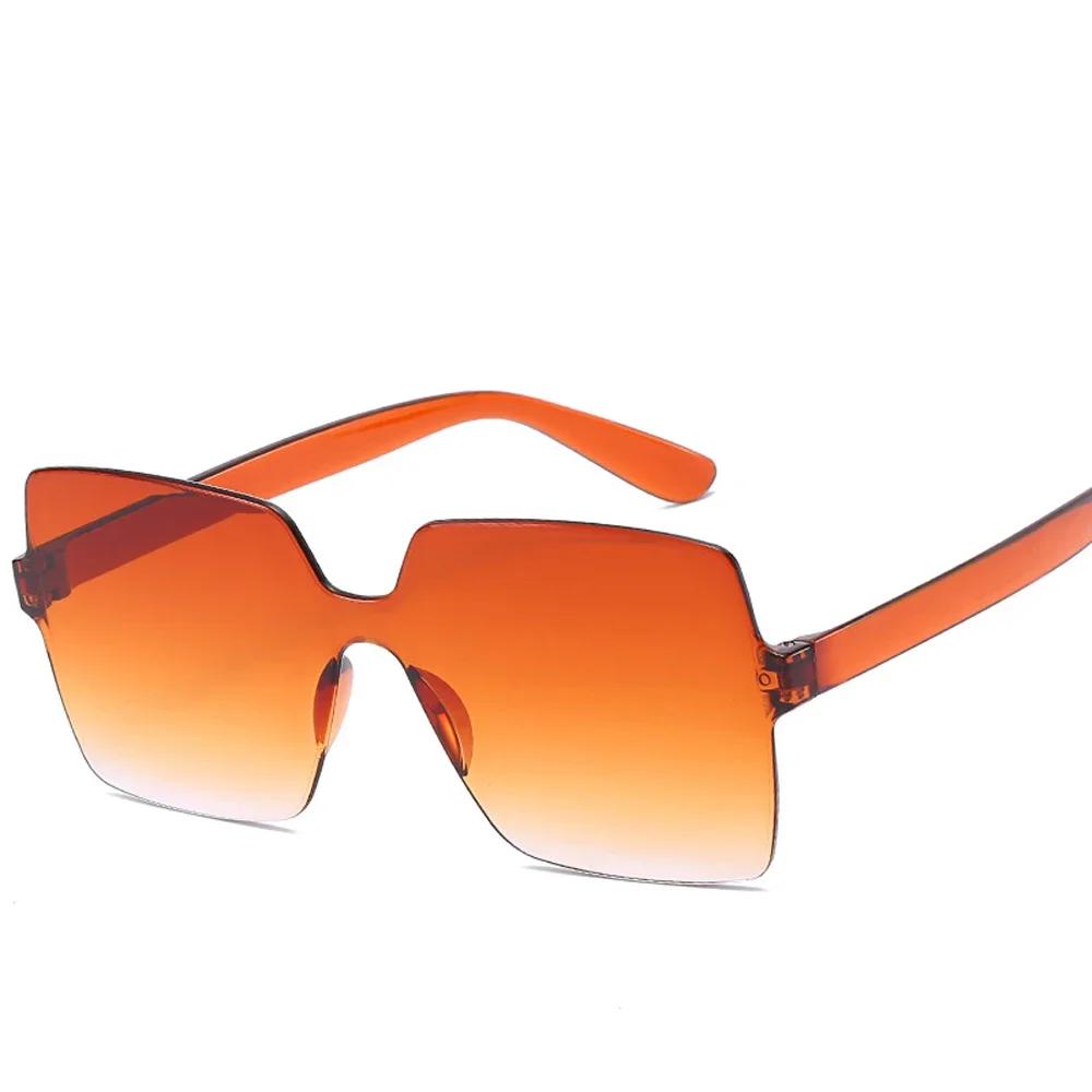 Fashion One-piece Frameless Sunglasses Women Candy-colored Sun Glasses Trendy UV Protection