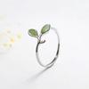 925 Silver Foliage Adjustable Rings For Women Girls Wedding Ring Luxury Jewelry Accessories