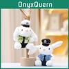Adorable Plush Rabbit Toy Police Firefighter Keychain Soft Pp Cotton Stuffed Doll