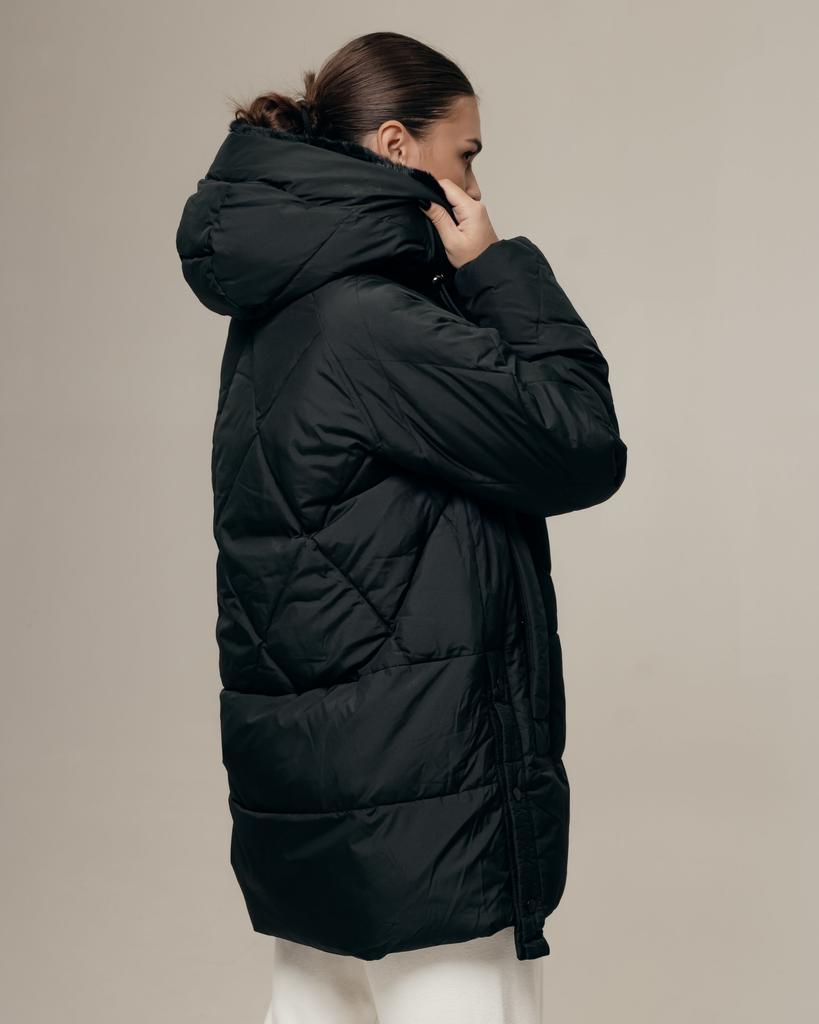 Jakke med hette med pels Baiytbliy 73353 46 svart