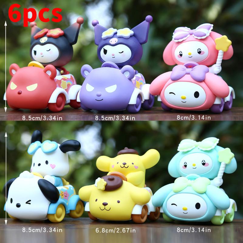 Kuromi Melody Hello Kitty Car Pvc Figure Collectible Toy For Kids And Gift