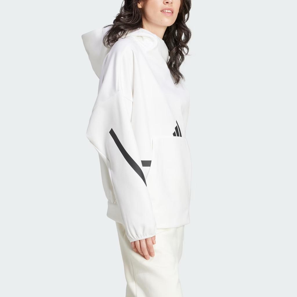 (WMNS) adidas Z.N.E. Felpa con cappuccio Taglia asiatica 'Bianco Nero' Donna JI7553