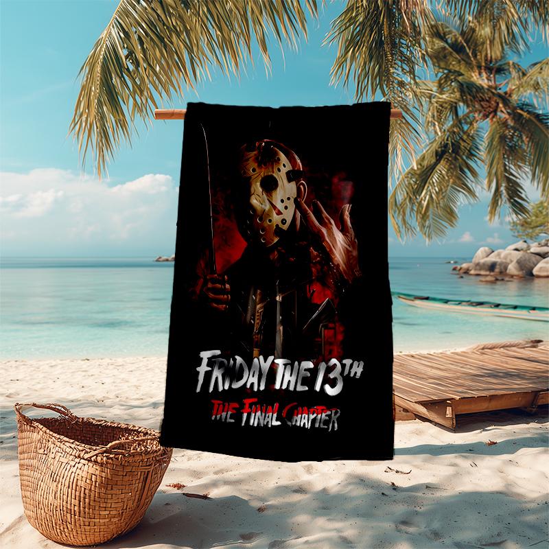 Ultra-Soft Beach Towel with Friday the 13th Theme,Ideal for Pool - Camping, Diving - Perfect Travel Essential, Vibrant Beach Towel.