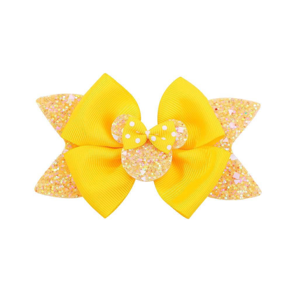 New Girl Headwear Mickey Mouse Hair Accessory Cute Girl Hair Clip Pink Polka Dot Bow Cartoon Hair Clip