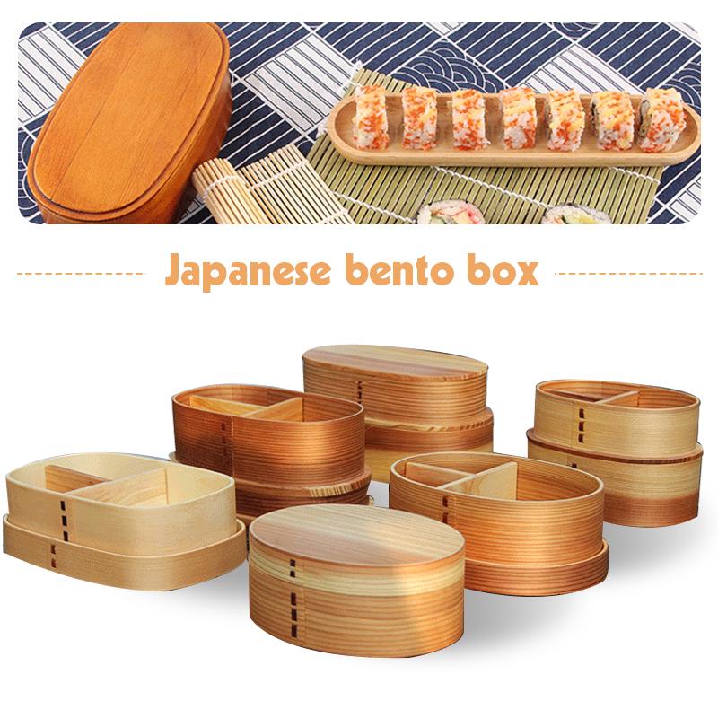 

Japanese Bento Box Sushi Tableware Bowl Food Container Eco-friendly Wooden Lunch Box Picnic School Kid Office Worker Lunch Box