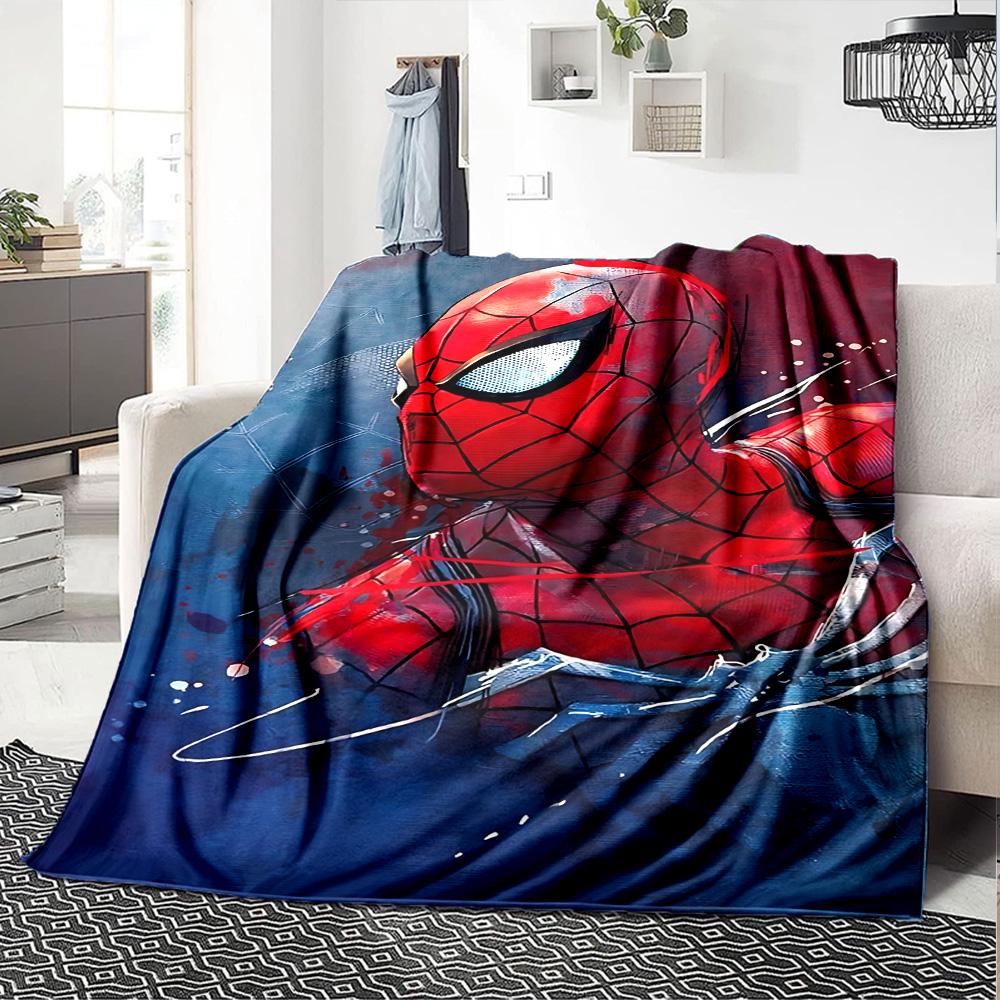 1pc Spiderman Iconic Web flannel Blanket for Super Soft Cute Comfort Blanket for Travel Bedding Couch Sofa Blanket Y82571