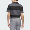Adidas Colorblock Rugby Stripe Polo Shirt Men Polo Shirts Black Gray IU4355