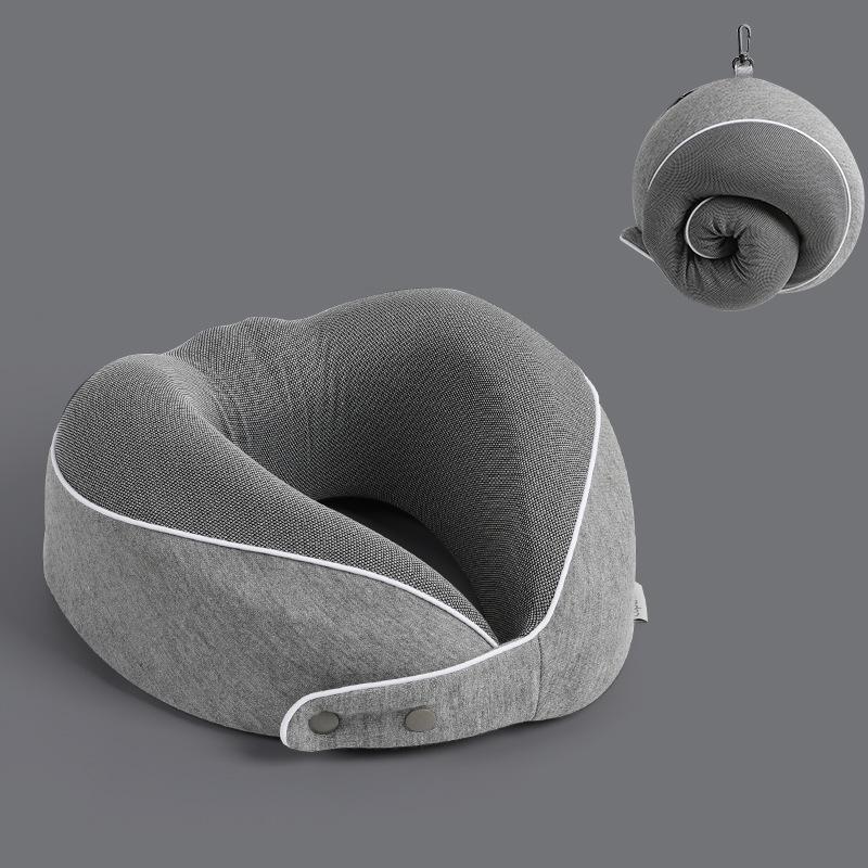 Compact U-shaped Memory Foam Travel Pillow with Neck Support