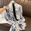 180*90Cm  Women Summer Silk Scarves Shawls Lady Wraps Soft Female Geometry Beach Stole Bandanna Foulard Muffler