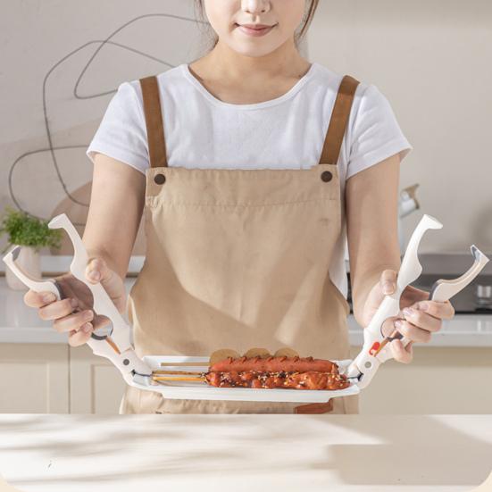 Anti-Scald Dish Clip 3-in-1 Multi-Functional Hot Plate Gripper Bowl Plate Clamp Bottle Opener Heat Resistant Silicone Kitchen Tool with Non-Slip Grip