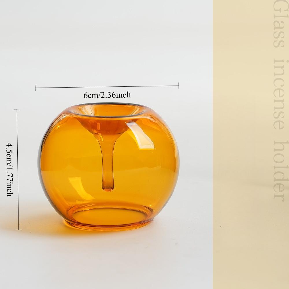 Glass Sphere Glass Incense Holder Household Chinese Incense Stick Incense Burners Yoga Tea Ceremony Relieve Home Fragrance Gifts