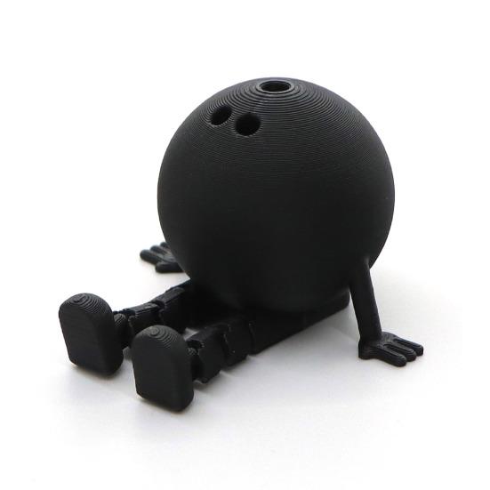 

Sports Ball Figure Desk Decor with Articulating Legs 3D Printed Sitting Pose Action Figure Shelf Edge Ornament Gifts for Sports Fans H