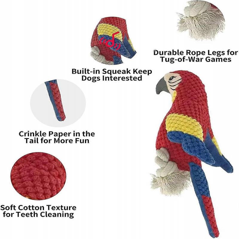 Dog Toys Plush Toys With Crinkle Paper Rope Squeaky Chew Toys For Large And Medium Dogs