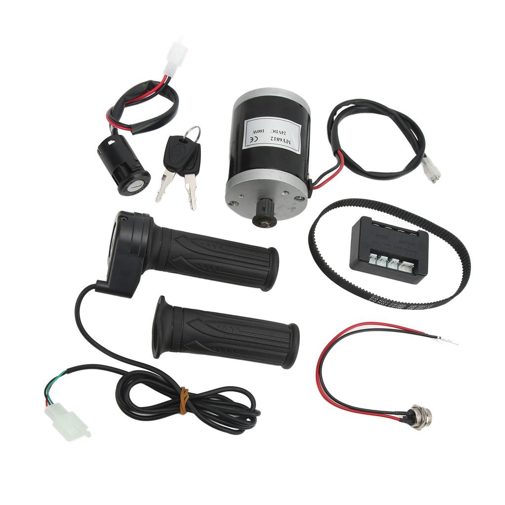 24V 100W Electric Motor Kit Synchronous Gear Motor with Controller Charger Lock for Electric Scooters Bikes Tricycles