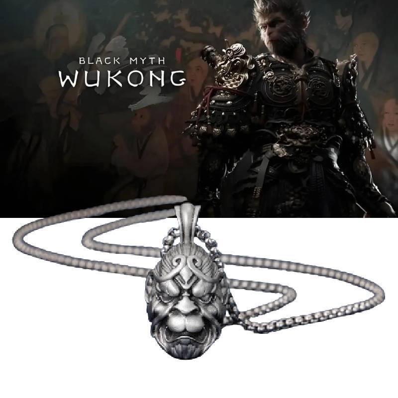 Wu Black Myth Kong Monkey King Hallows Pendant Necklace Gift Accessory Jewelry