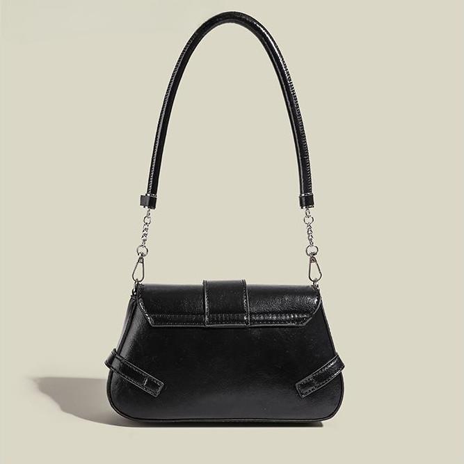 IELGY armpit bag, Mori retro hardware lock flap commuter messenger bag, single shoulder