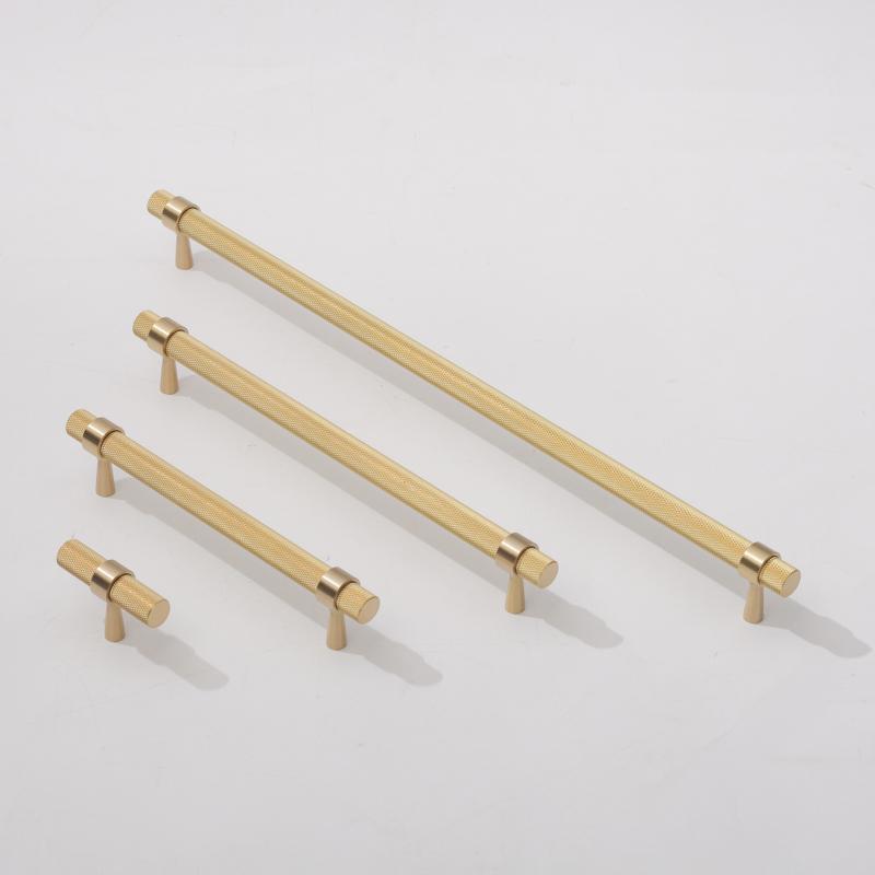 Antique Black Nickel Solid Brass Knurled T-Bar Handles Knobs for Furniture Cabinets Kitchens Drawers Wardrobes Dressers Bedroom
