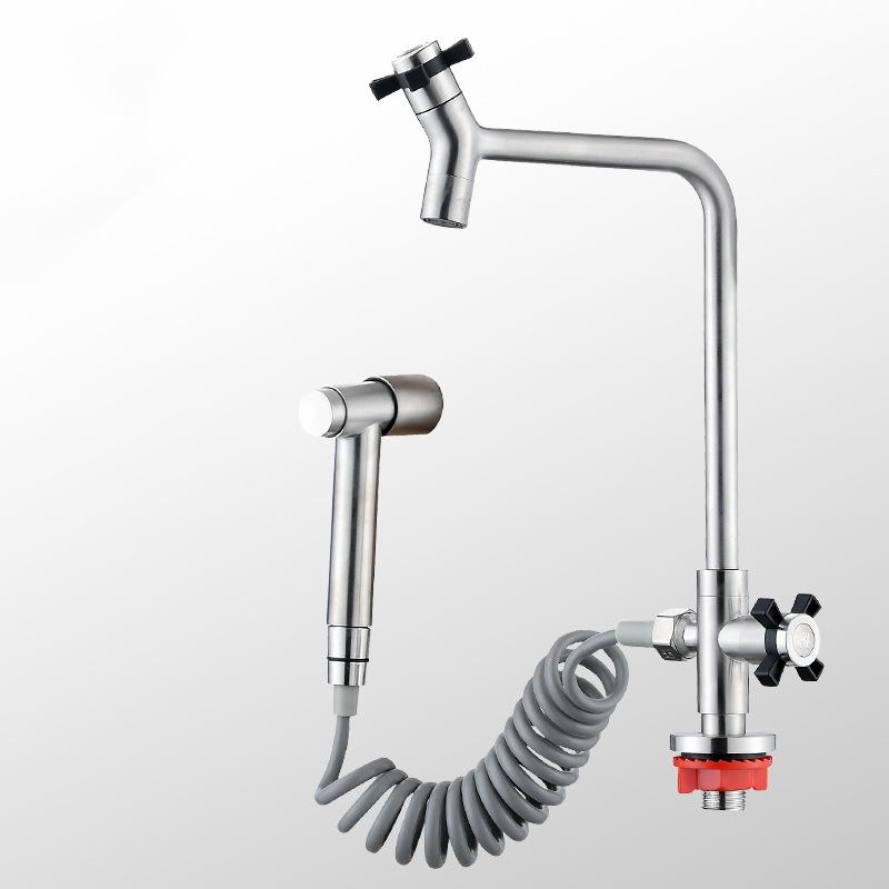 

304 нержавеющая сталь кухонная мойка кран холодной воды многофункциональный пистолет-распылитель одинарный кран холодной воды кран для балкона бассейна
