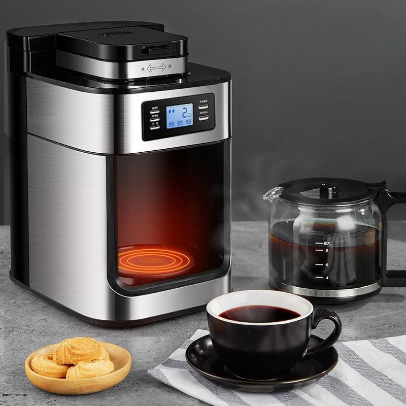 Cafetera de Goteo 220V para el Hogar Automática Pantalla LED Molinillo de Granos Molienda Fresca Café Té Leche