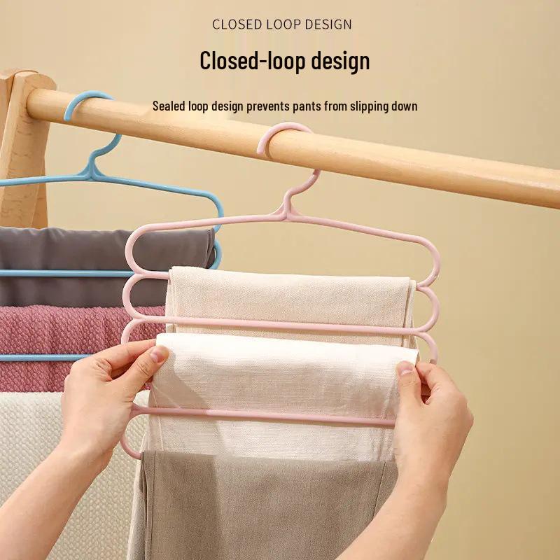 Newcomer 1.04: Innovative 5-Layer Non-Slip Pants Hanger with Enhanced Storage.