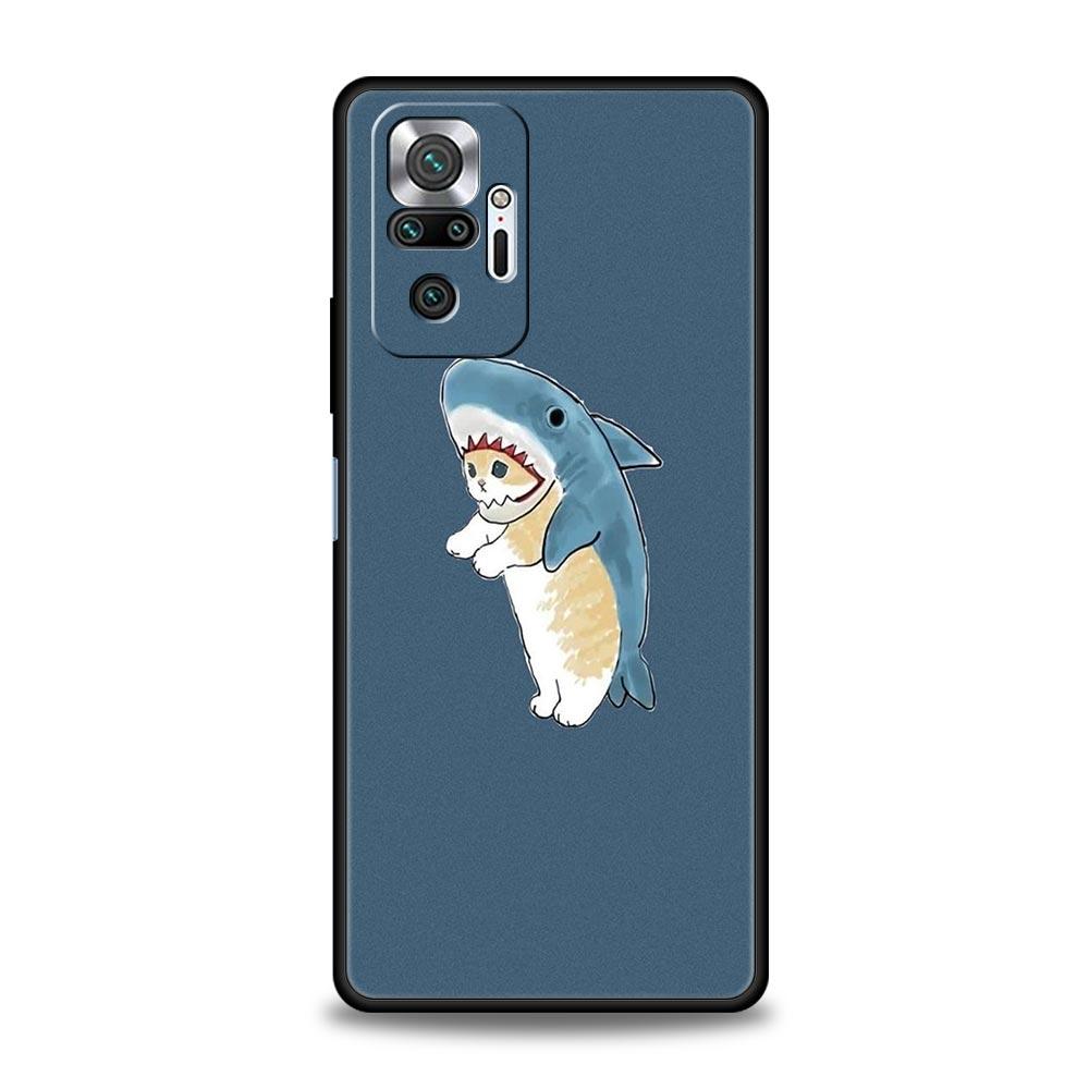 Cute Animals Cat Cartoon Phone Case For Xiaomi Redmi Note 14 13 5G 10 11 12 Pro Plus 4G 14C 13C 12C 10C Black Cover
