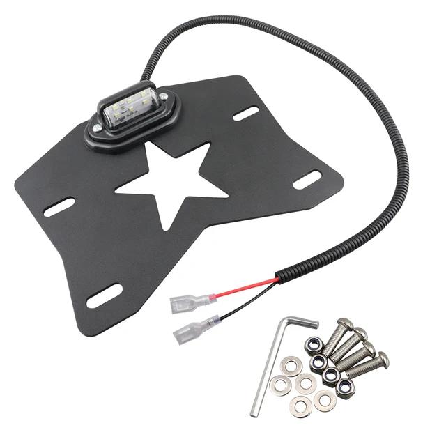 

UTV License Plate Holder With Light Universal Aluminum License Plate Kit for Can-Am Maverick X3 Polaris RZR XP 1000 Ranger чорний