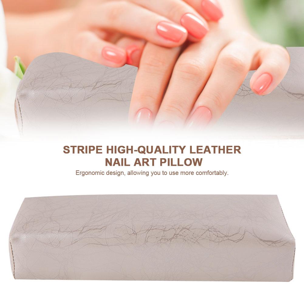 Stripe High quality Leather Nail Art Pillow Manicure Soft Sponge Hand Rests Cusion Holder 02#