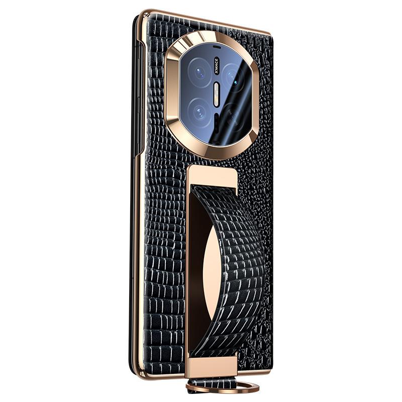 Wristband Ring Case For Huawei Mate X7 X6 X5 Premium Luxury Genuine Leather Magnetic Flip Smart Window Full Protection Cover
