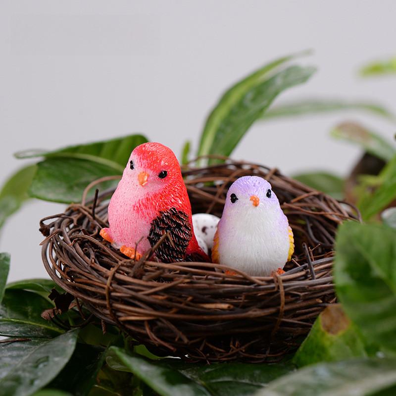 Charming Resin Bird Figurine For Moss Micro Landscape And Succulent Plant Display