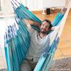 LA SIESTA Hammock Chair Havana King Size Ideal for Sitting or Lying Down Loose and Large Capacity 160kg Azul/Blue (Indoor/Organic Cotton)