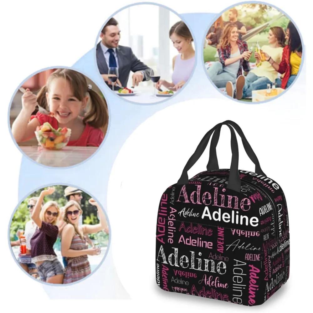 Custom Name Lunch Bag Personalized Insulated Lunch Box Cooler Lunch Tote Bag for Boys Girls Picnic Office Camping