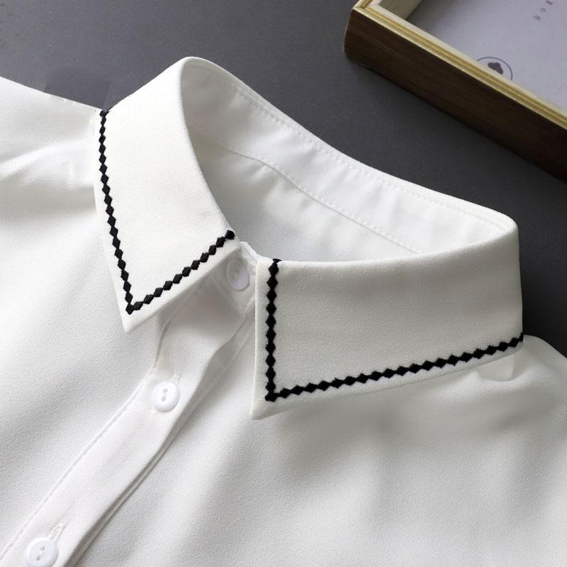 Perfect Match Embroidery Fake Collar Women Lace Detachable Lapel Collar Shirt Top Tie White Ruffles False Collar Woman Removable False Blouse