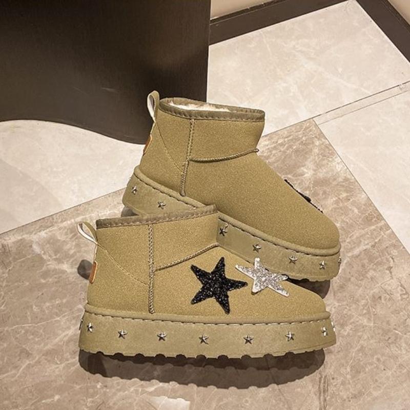 Fashion Round Toe Platform Women's Snow Boots Winter Plush Ladies Shoes Fashion Non Slip Y2k Boot New Rock Hot Chic and Elegant Booties