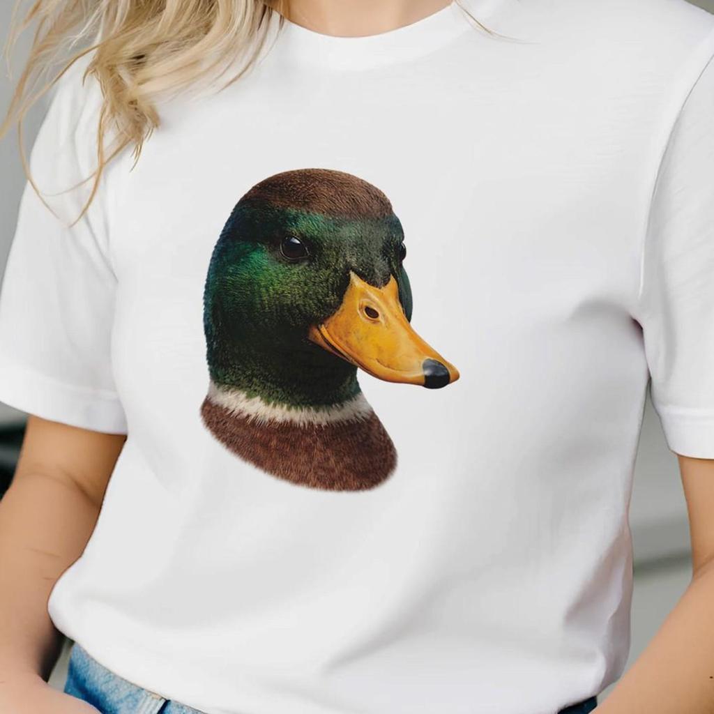 Surreal Duck Meme T-Shirt | Funny Absurd Duck Head Tee | Hyper Realistic Duck Graphic Shirt | Weirdcore Animal Meme Tee