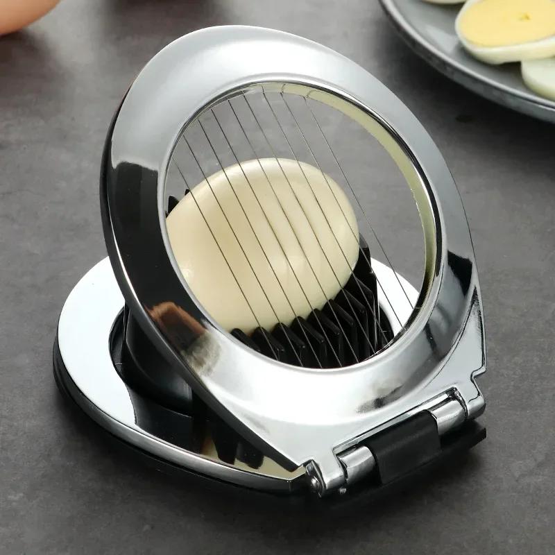 Egg Slicer 2 Modes High Hardness Rust-proof Uniform Thickness Ergonomic Handle 2 In 1 Egg Cutter Kitchen Gadget