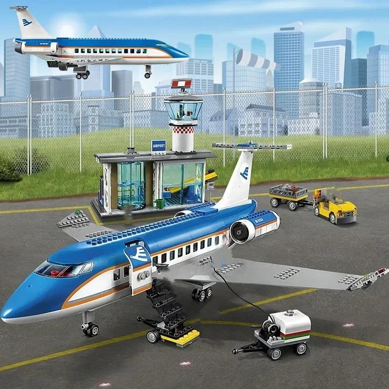 City Series New Airport Station Terminal Building Blocks Set Up Construction Aircraft Toys Children's Christmas Gifts 703PCS