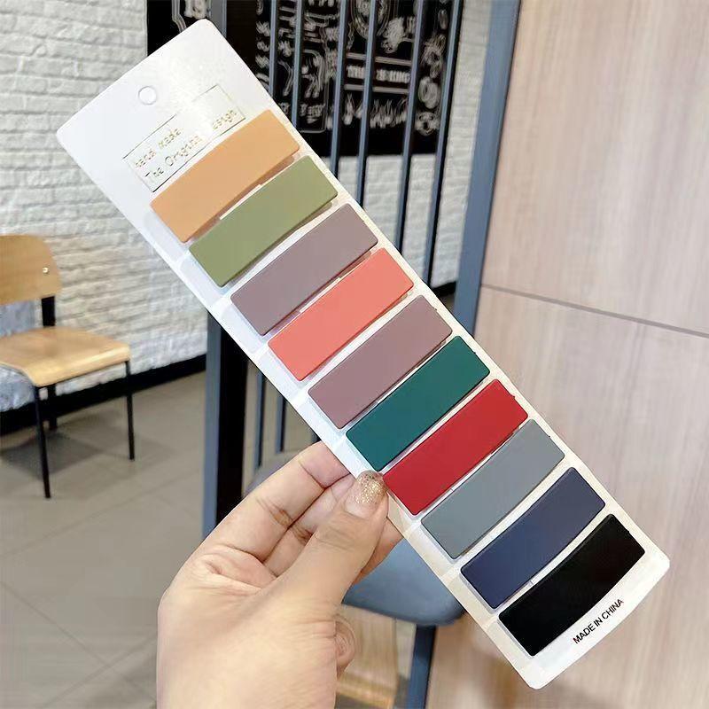10pcs 5-6cm Candy Color Geometric Waterdrop Square Ornament Hair Clips Women Girls Sweet Hairpins Kids Korean Hair Accessories