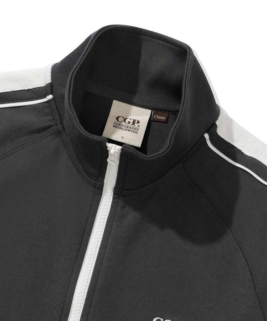 Veste zippée à logo carré CGP - Charbon