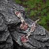 Retro Ethnic Style Red Zircon Earrings for Women, Elegant Earrings Accessories