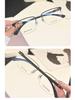 Men's Vintage Semi-Rimless Non-Magnetic Eyeglasses with Anti-Blue Light for Larger Faces (Prescription-Compatible).