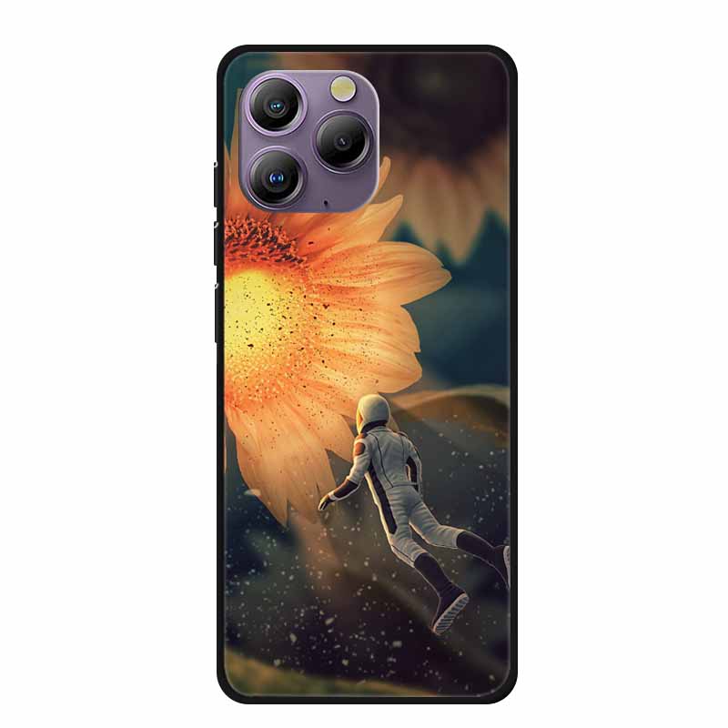 Copertura Morbida Spazio per Custodia Blackview A96 Fiore TPU Gatto Custodie in Silicone per BlackviewA96 Cover Shell Amorevole Antiurto