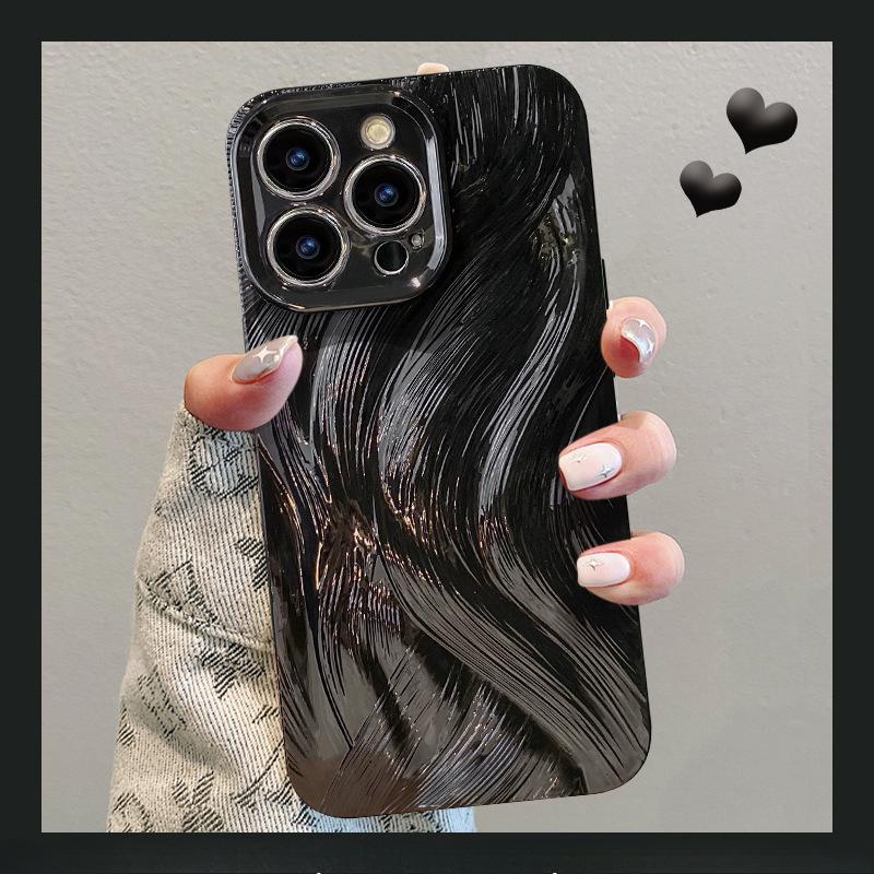 Husă Simplă Pură Potrivită pentru Carcasă Telefon Mobil Apple 15 Iphone14PRO Fir Puf Tridimensional 13 Găură Fină Anti-cădere 12 Silicon X