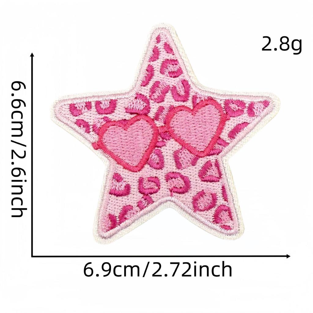 Cartoon Pink Series Embroidered Patch Bowknot Flower Applique Clothing Accessories with Hot Melt Adhesive