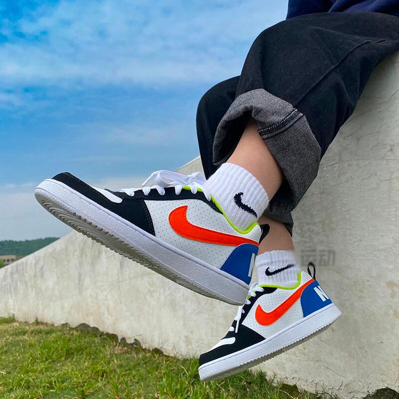 Nike Court Borough Low Grade School 'Black Orange Blue' (Unisex) Kids' Skateboarding Shoes DV9113 181