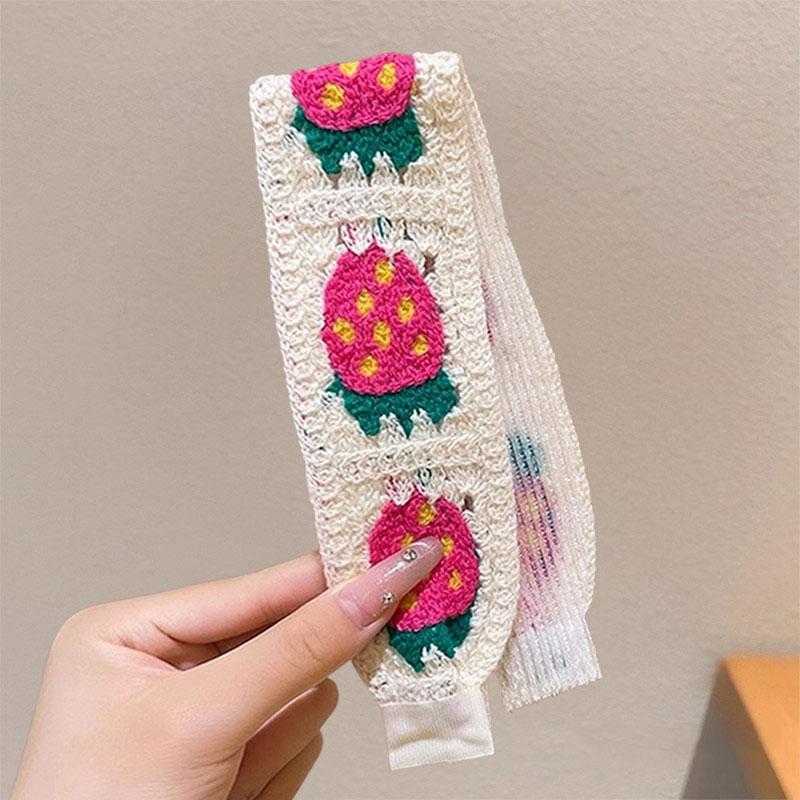 Knitting Colorful Flower Print Velcro Headband For Women Girls Sweet Hair Ornament Headwear Hair Band Hair Accessories