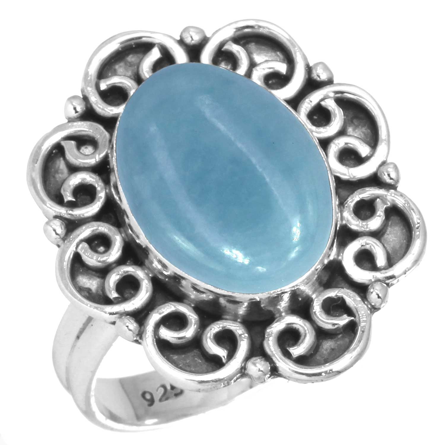 

Кольцо из стерлингового серебра 925 пробы с драгоценными камнями, ювелирные изделия ручной работы, подарок на День благодарения, амазонит, ангелит, голубой опал, ботсванский агат, мохаве, лазурит, хризоколла 9.5