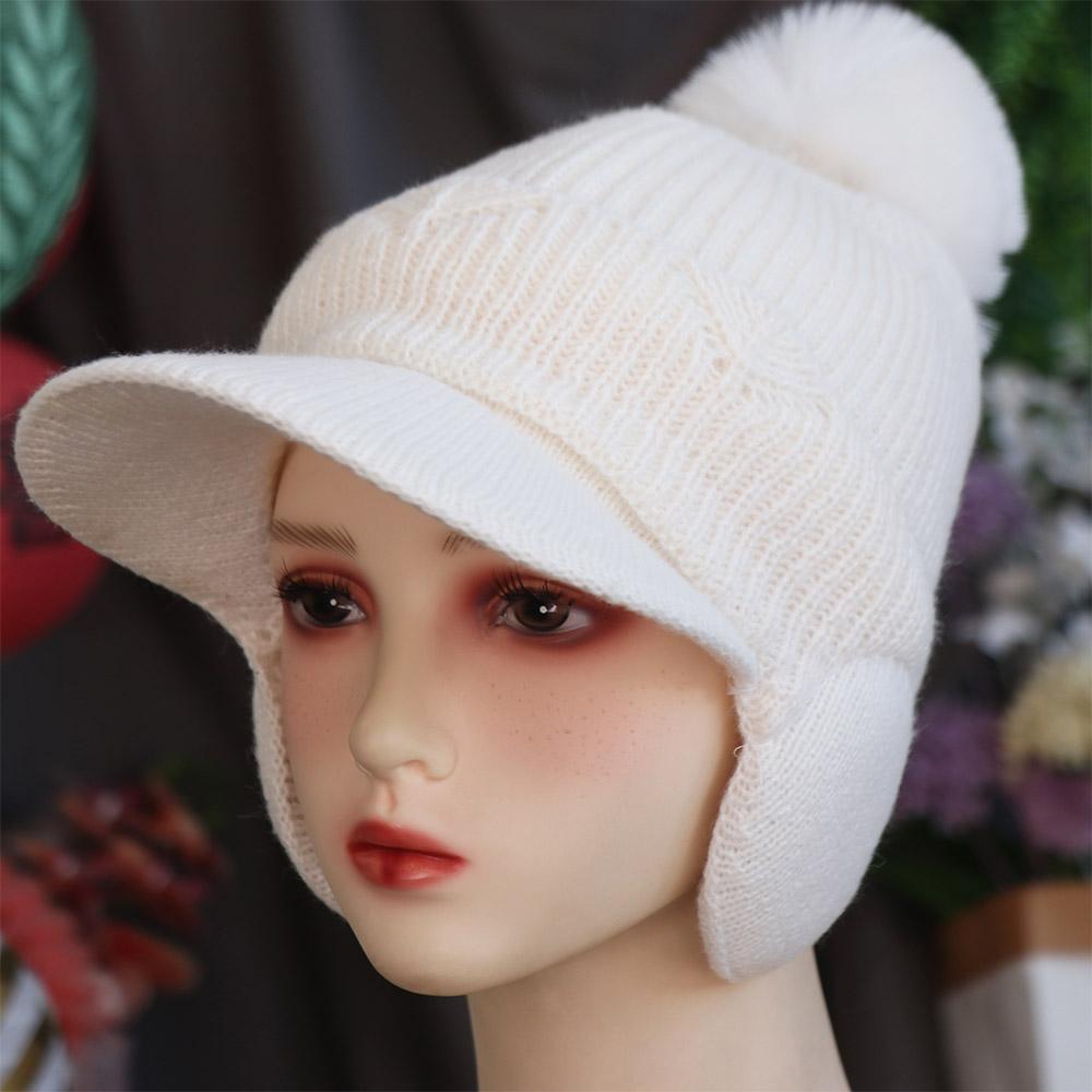 Protection d'oreilles Cache-oreilles Chapeau Coupe-vent Tricoté Casquette de baseball Doux Peluche Casquette à visière Extérieur