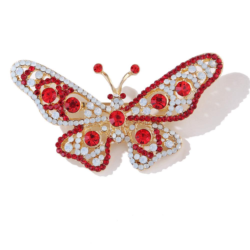 Lanhao Retro European-American Rhinestone Butterfly Brooch