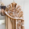Korean Version Printed Cotton and Linen Scarf Jungle Flower Autumn and Winter New Fashion Versatile Warm High-end Shawl Silk Scarf Women